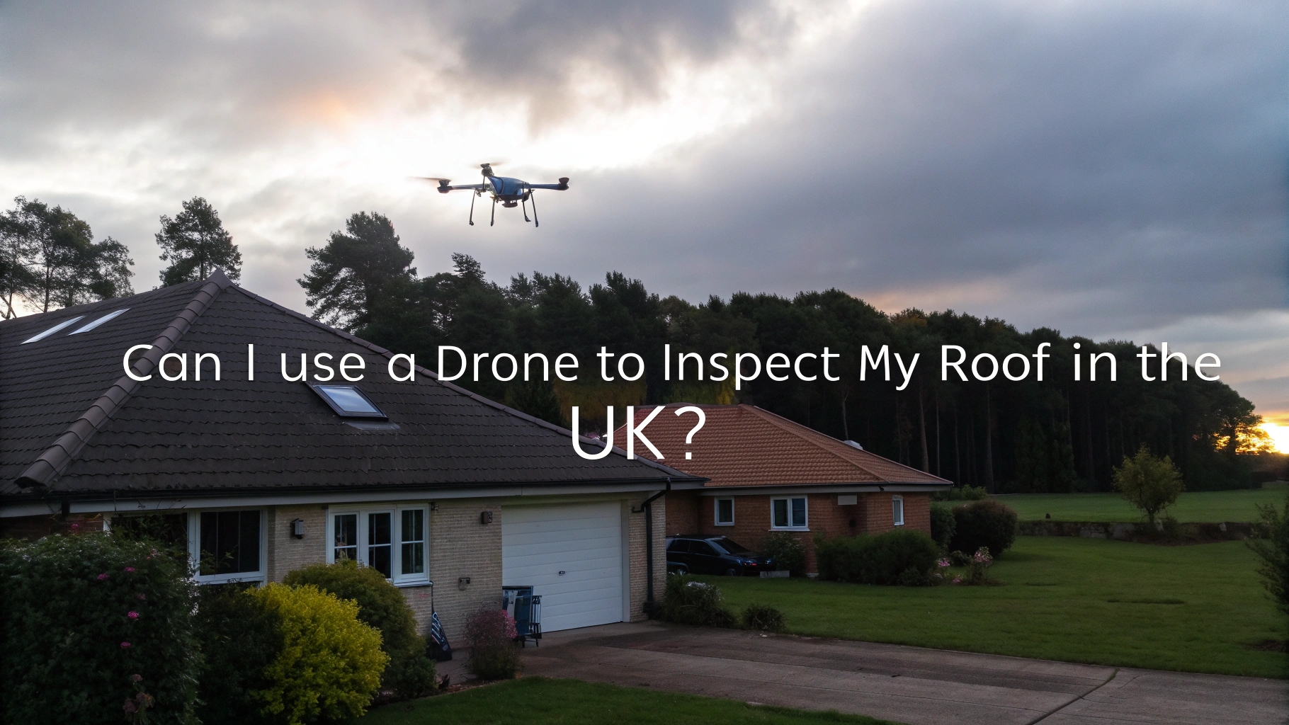Drone photo of a roof inspection from above
